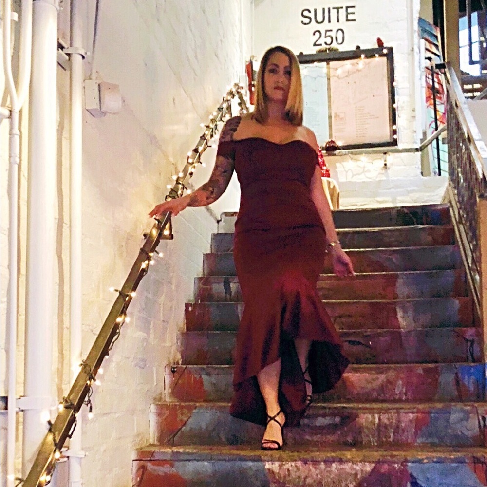 Formal burgundy dress